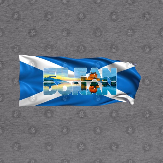 EILEAN DONAN - Castle Scotland with Flag by TouristMerch